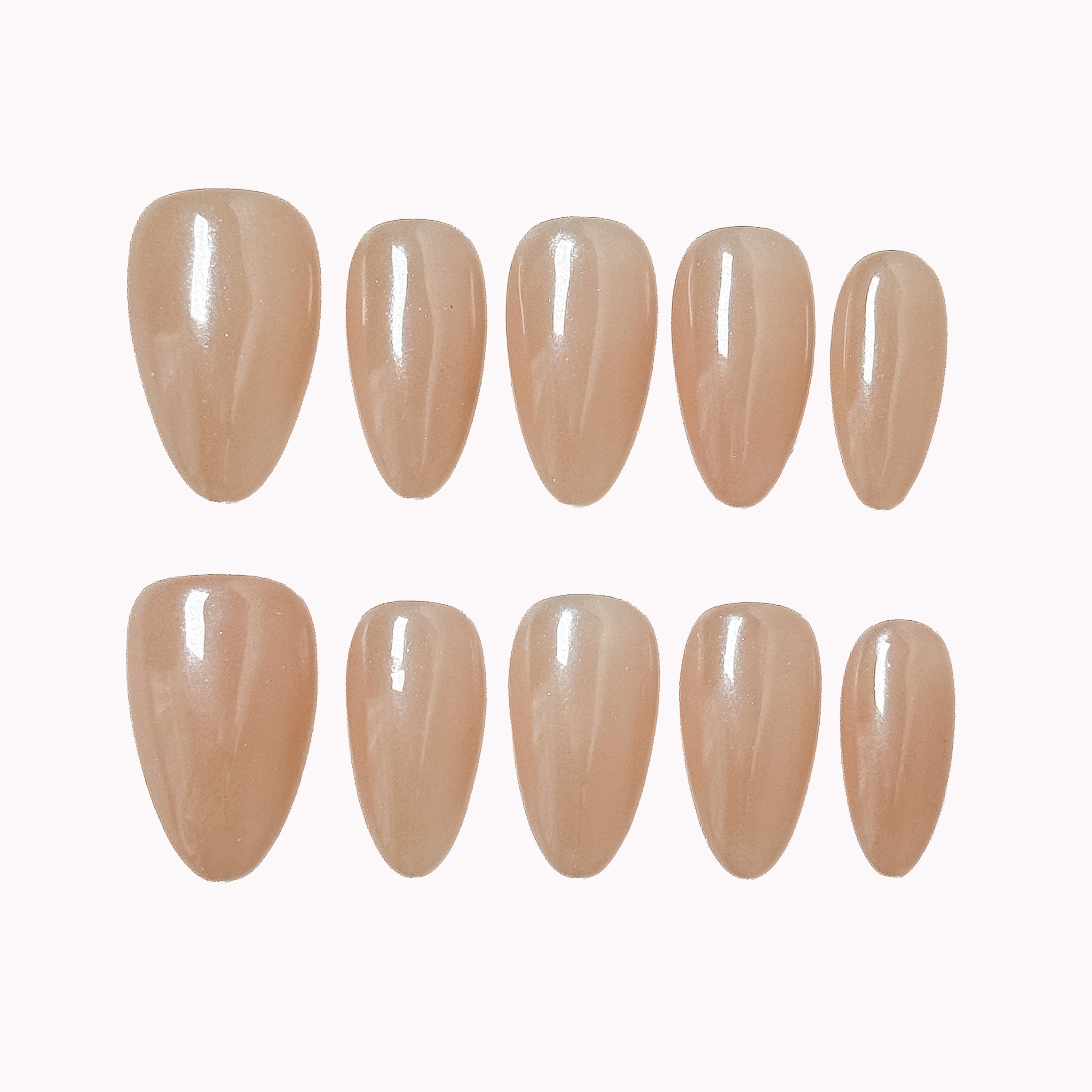 Champagne Silk Aura reusable press-on nail set